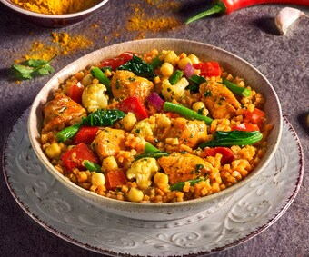 Gemüse-Hähnchenpfanne „Indian Curry“ (Artikelnummer 10710)