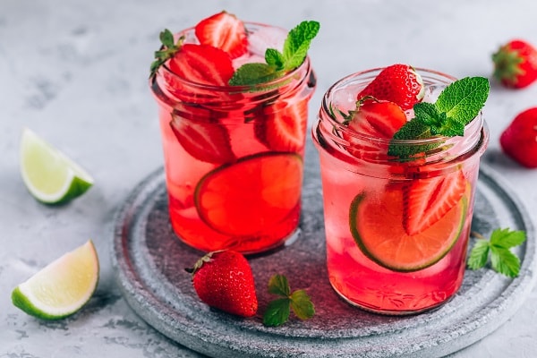 Rezept für Erdbeer-Minz-Limonade