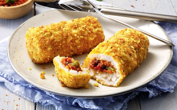 Panierte Fischroulade „Mexican Style“ (11610) | online bestellen ... Panierte Fischroulade „Mexican Style“ (11610) | online bestellen ...